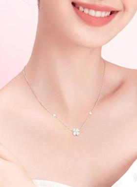 Winy轻奢四叶草锆石锁骨链女款