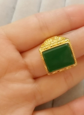 沙金饰品活口可调节戒指黄铜大气