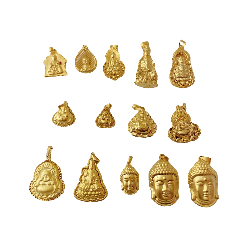 沙金款观音佛头仿真金饰品弥勒佛男女黄铜镀金吊坠项坠黑绳项链,淘宝优惠券,粉丝福利购,淘宝优惠卷