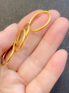 甜美女黄铜沙金简约爆戒指不掉色