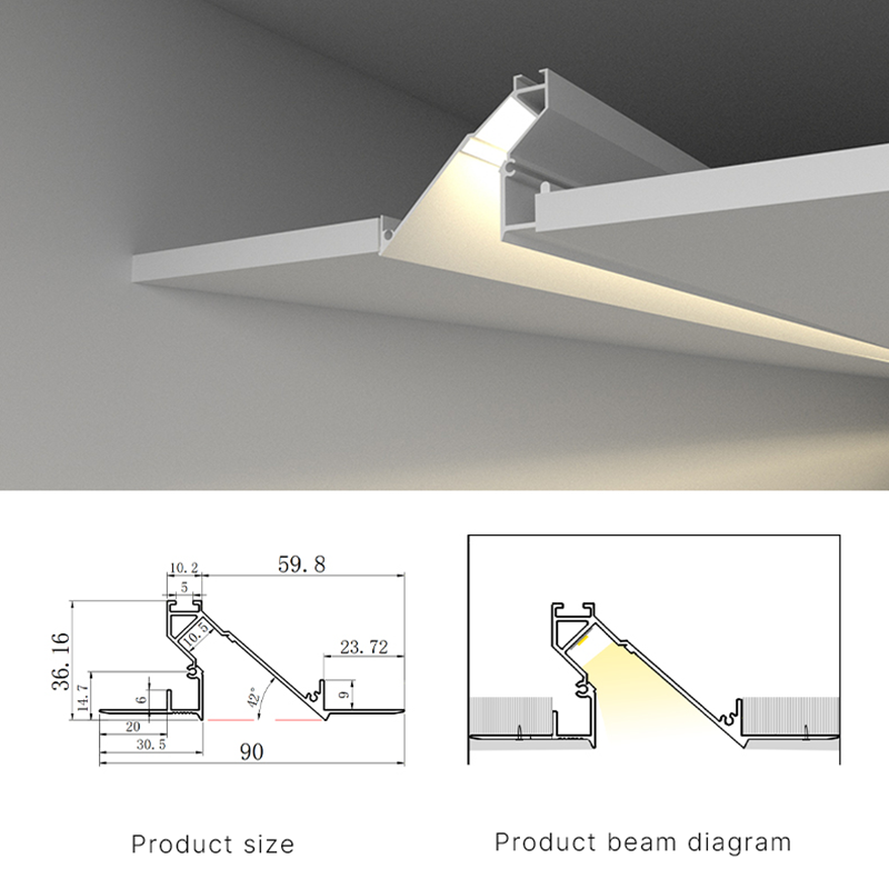 嵌入式悬浮吊顶型材线性反光灯槽客厅回光灯带LED偏光洗墙线条灯,淘宝优惠券,粉丝福利购,淘宝优惠卷