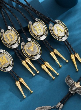 跨境热款欧美时尚领绳英文字母