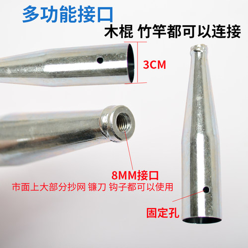 不锈钢鱼叉头 大倒刺纯手工加厚鱼叉杆可伸缩超硬钢叉老式插鱼叉 - 图0