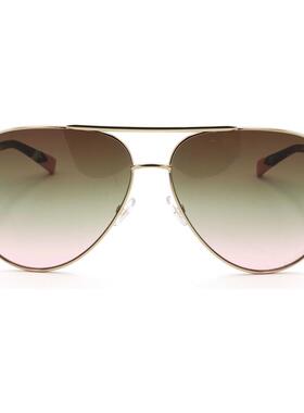 代购Missoni女士太阳镜防紫外线遮光灰色镜片非偏光金属框金色