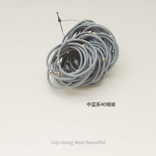 耐用小金珠40根头绳~高弹力发圈发饰扎头发橡皮筋韩国简约女发绳 - 图1