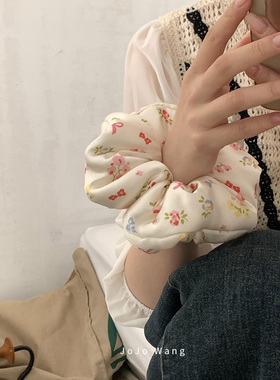 碎花真丝~桑蚕丝枕头发圈章小惠