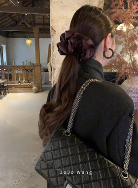 大女主的勃艮第红~pu发圈女发饰