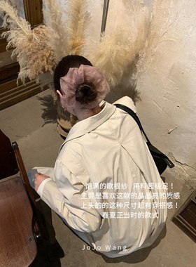 欧根纱的质感！气质大肠发圈女