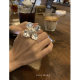 Big flower ring ~ Metal presence open ring ring fashionable minimalist fashion high-end simple Korean
