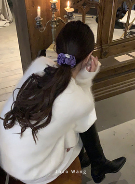 阿紫~缎面水晶！发圈女肠圈扎头