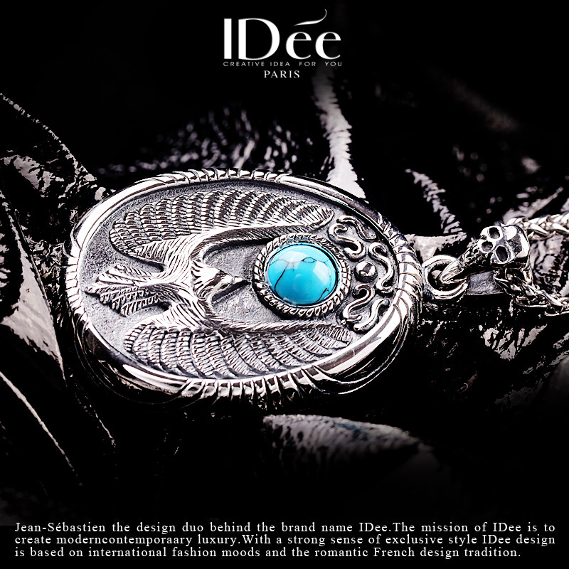 法国idee鹰男潮牌925纯银欧美挂饰 idee项链