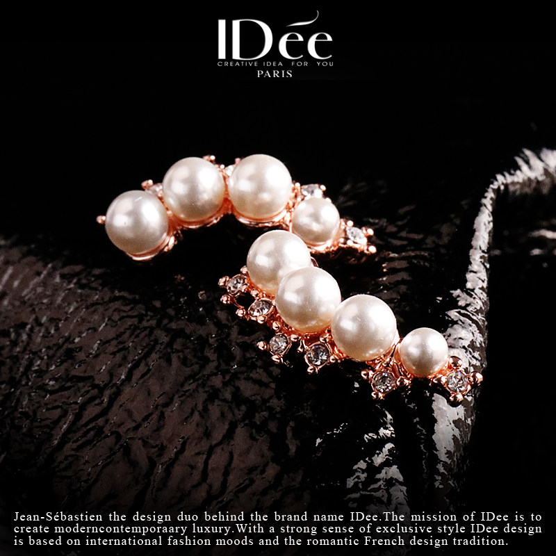 法国idee玫瑰金色女高级感百搭耳钉 idee耳钉