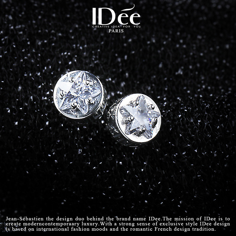 法国idee闪钻泰银耳钉男女潮牌时尚 idee耳钉