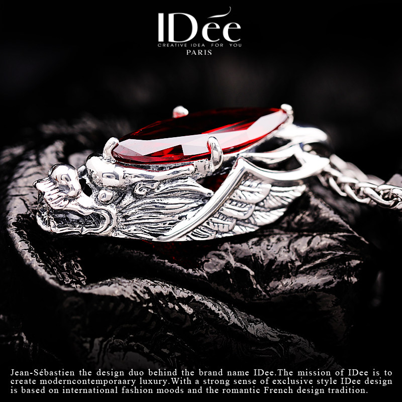 法国idee男复古个性龙头泰银项链 idee项坠/吊坠