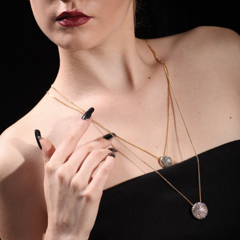 法国idee水晶球小众春夏闪钻吊坠 idee项坠/吊坠