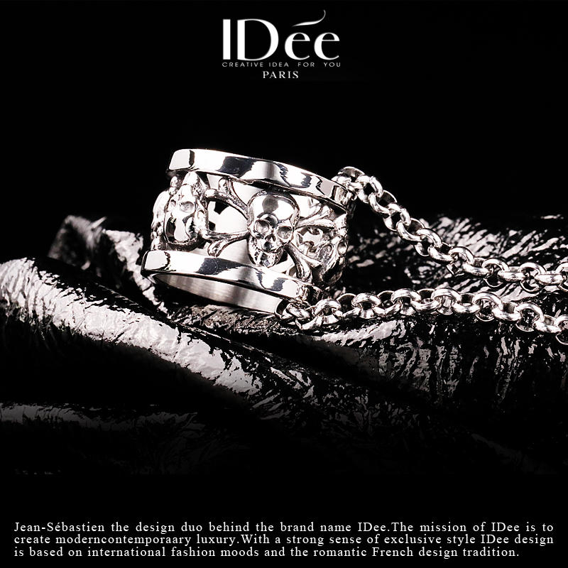 法国idee骷髅头男潮牌时尚嘻哈吊坠 idee项坠/吊坠