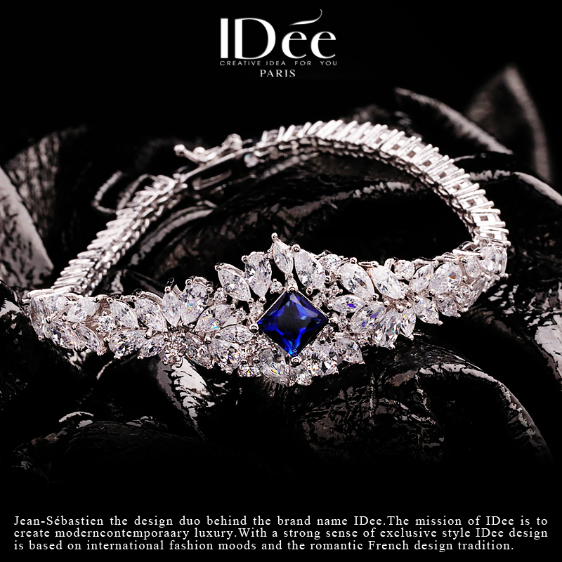 法国idee眷恋蓝宝石女潮百搭感手链 idee手链