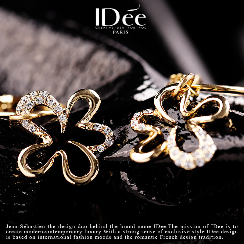 法国idee花朵女简约欧长款美耳坠 idee耳环