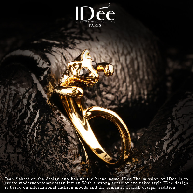 法国idee女食指戒韩式时尚小猫指环 idee戒指/指环