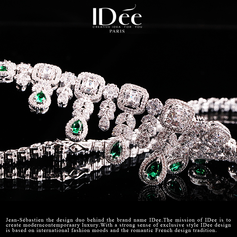 法国idee冷翡闪钻女潮牌气质款银色 idee项链