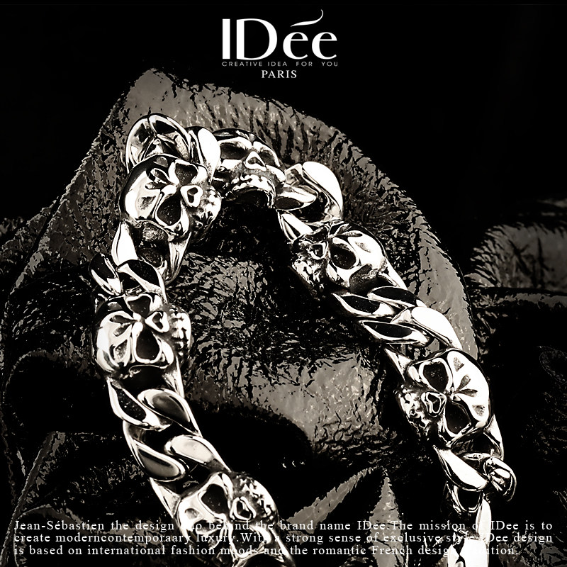 法国idee骷髅男潮牌复古嘻哈手链 idee手链