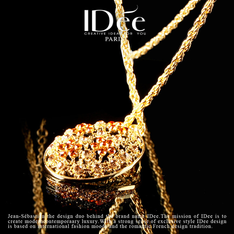 法国idee花朵女长款气质潮牌毛衣链 idee项链