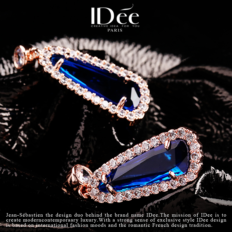 法国idee祖母绿潮人长欧美夸张耳坠 idee耳环