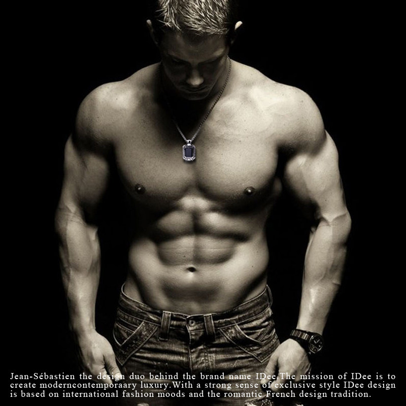 法国idee黑宝石潮男男个性欧美吊坠 idee项链