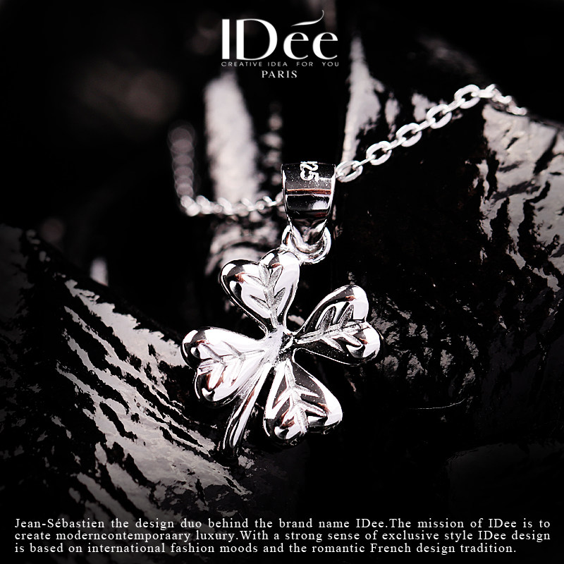 法国idee四叶草925女轻奢纯银项链 idee项链