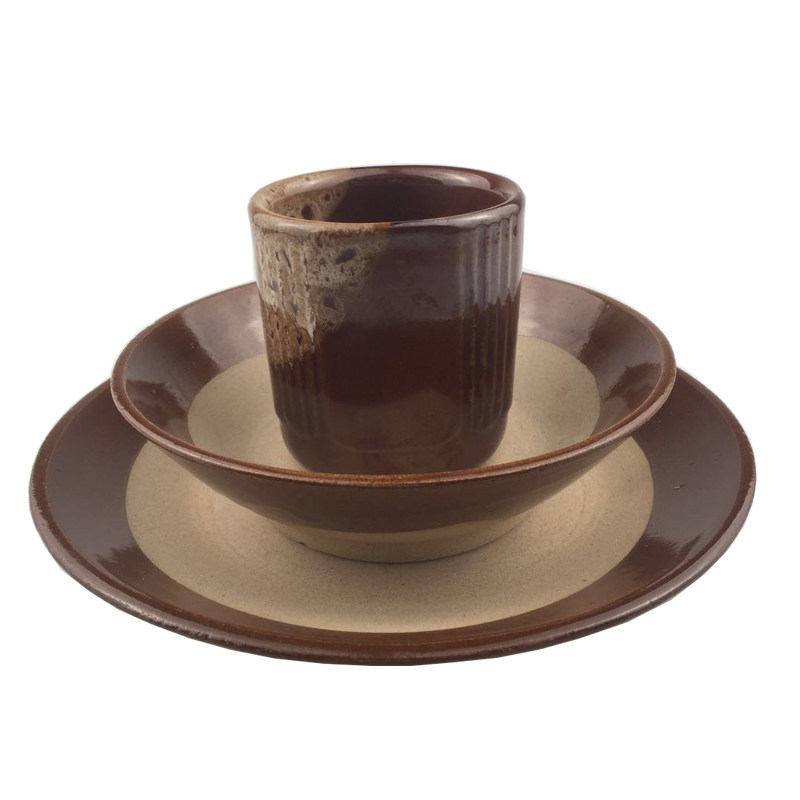 复古土碗土陶餐具特色餐饮摆台套装火锅油碟农家蒸碗酒碗茶杯包邮