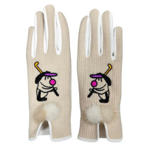 Golf Glove Women Winter Plus Suede Thickened Warm Knit Rabbit Fur Wool Hands Autumn Winter South Korea One Pair