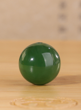 俄料碧玉圆珠散珠单颗珠子菠菜绿