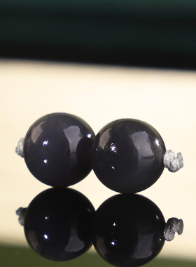 正品天然新疆和田玉烟紫圆珠散珠