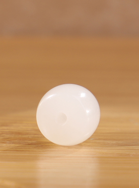 俄料和田玉白玉老型珠直切一级白