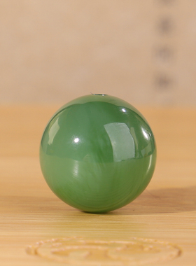 俄料碧玉圆珠散珠单颗珠子果绿色