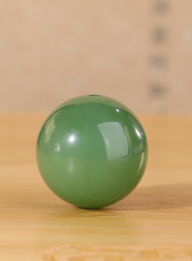 俄料碧玉圆珠散珠单颗珠子果绿色