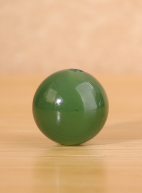 天然俄料碧玉圆珠单珠精品阳绿色