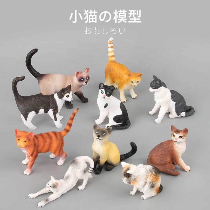 仿真猫咪动物玩具猫模型小白猫假猫可爱草泥猪塑料猪仿真玩具狗-图0