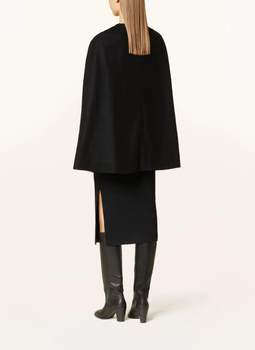 British TED black cape wool short coat ຜະສົມຜະສານສີແຂງຄລາສສິກ elegant ແບບອັງກິດ versatile