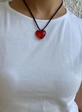 亚马逊新款不掉色小众水晶吊坠学生定制时尚个性百搭项链项链高级