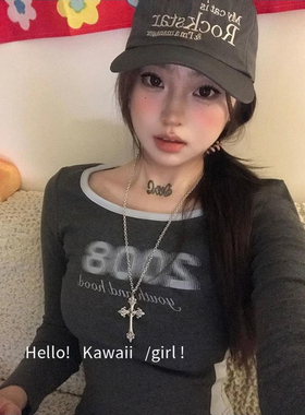 韩国小众设计bm同款银色大十字架项链女长款颈链朋克复古y2k颈饰