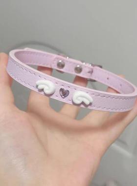 甜美天使翅膀爱心choker项圈亚比ins辣妹颈圈项链2023新款