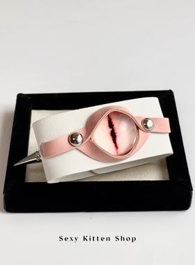 新款diy恶魔之眼粉瞳手环手工电镀铆钉甜美手链小众设计潮流手式