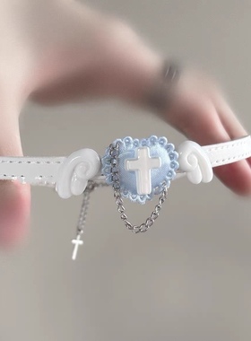 手作设计辣妹天使翅膀爱心百搭choker颈链项链