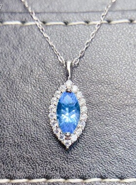 天然托帕石吊坠S925银镶嵌极美支持检测主石5*10mm