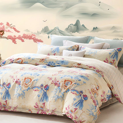 富安娜家纺床上四件套床单被套1