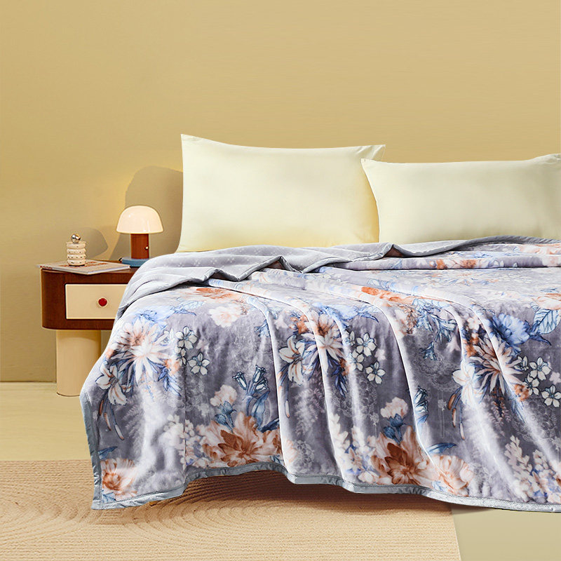 富安娜加厚双层卧室铺床午睡毯床单 富安娜休闲毯/毛毯/绒毯