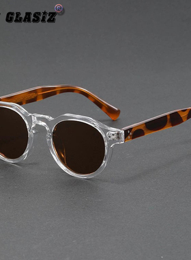 新款原宿复古圆框丙酸插针墨镜