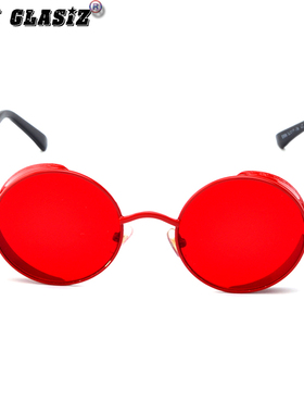 欧美街拍复古太阳镜gd圆形框原宿