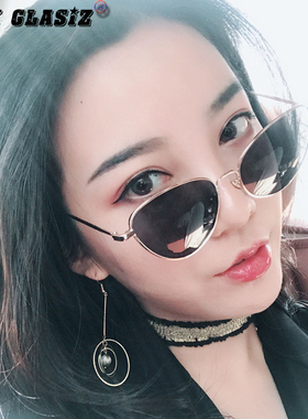 猫眼个性风海洋片超轻蝶形太阳镜